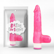 Вибратор с яичками ребристый Chisa Basic Luv Theory, розовый