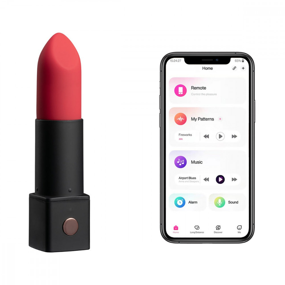 Секс игрушки - Вибратор-помада Lovense Exomoon красно-черная