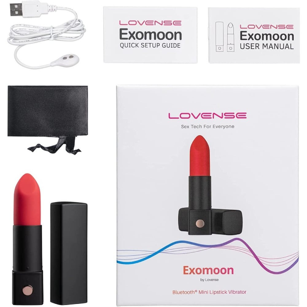 Секс игрушки - Вибратор-помада Lovense Exomoon красно-черная 4