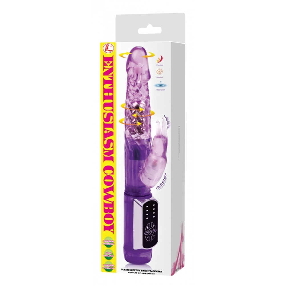 Вибратор - Вибратор с стимулятором клитора и функцией ротации BAILE - ENTHUSTASM COWBOY, 4 rotation functions 12 vibration functions, BW-037302 1