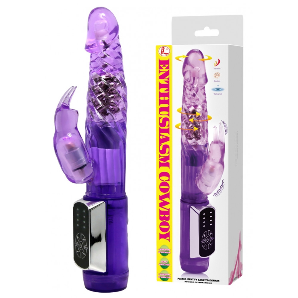 Вибратор - Вибратор с стимулятором клитора и функцией ротации BAILE - ENTHUSTASM COWBOY, 4 rotation functions 12 vibration functions, BW-037302