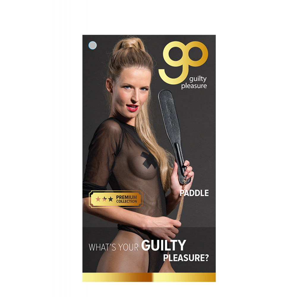Плети, стеки, флоггеры, тиклеры - Шлепалка GP PREMIUM PADDLE BLACK 3