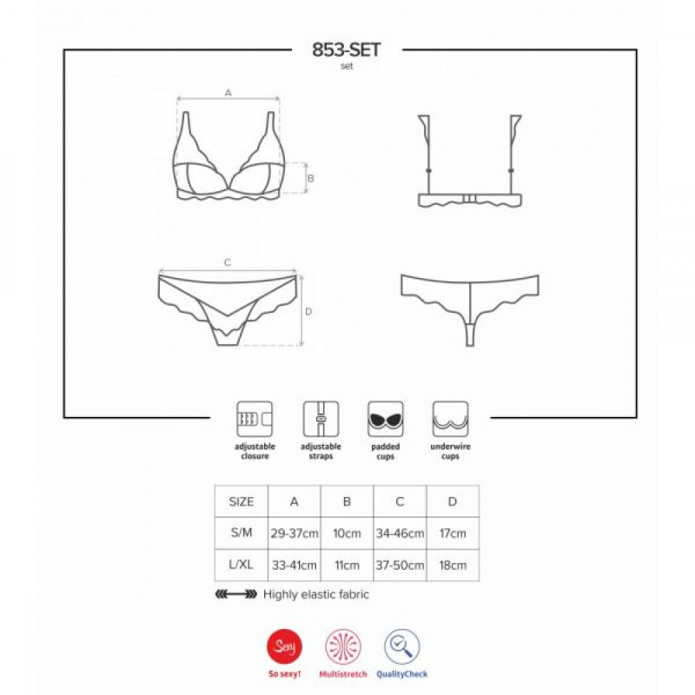 Эротические комплекты - Комплект Obsessive 853-SET-3 2 pcs set red L/XL 4