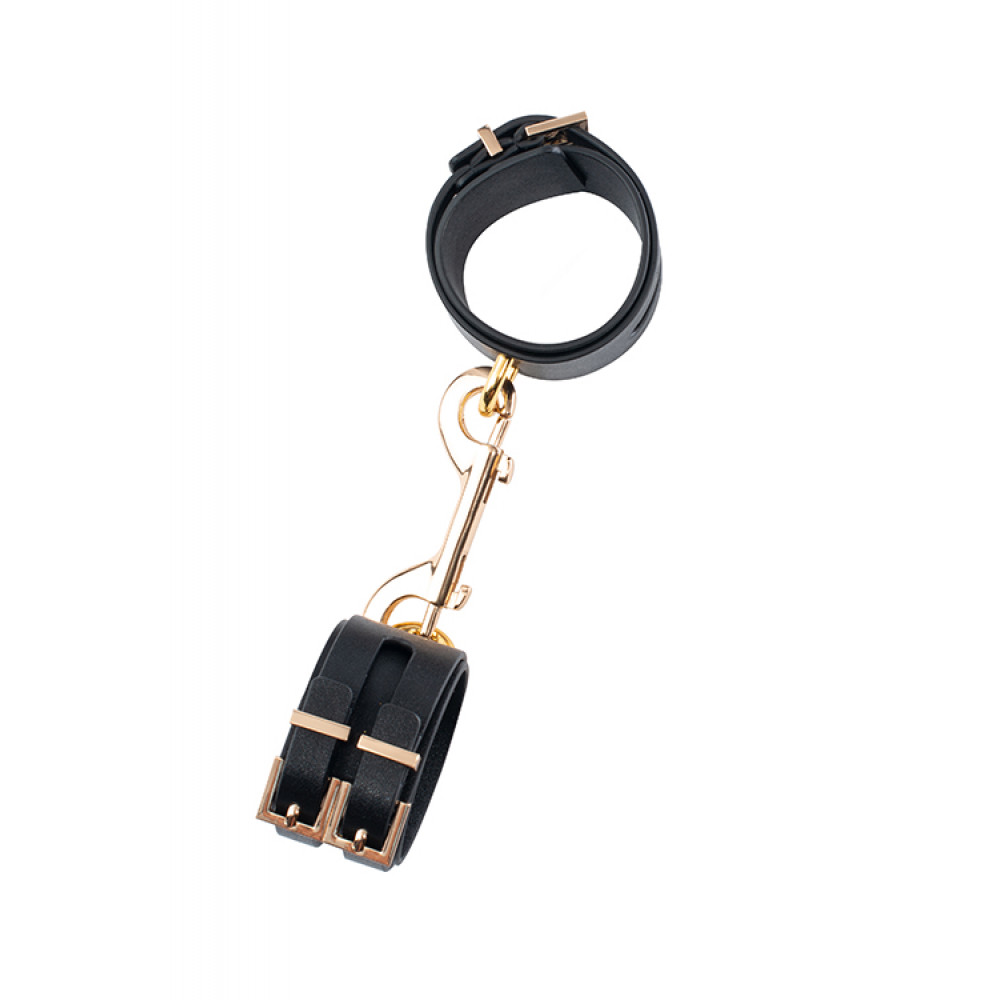 БДСМ игрушки - Наручники GP PREMIUM HANDCUFF WITH HOOK BLACK 3