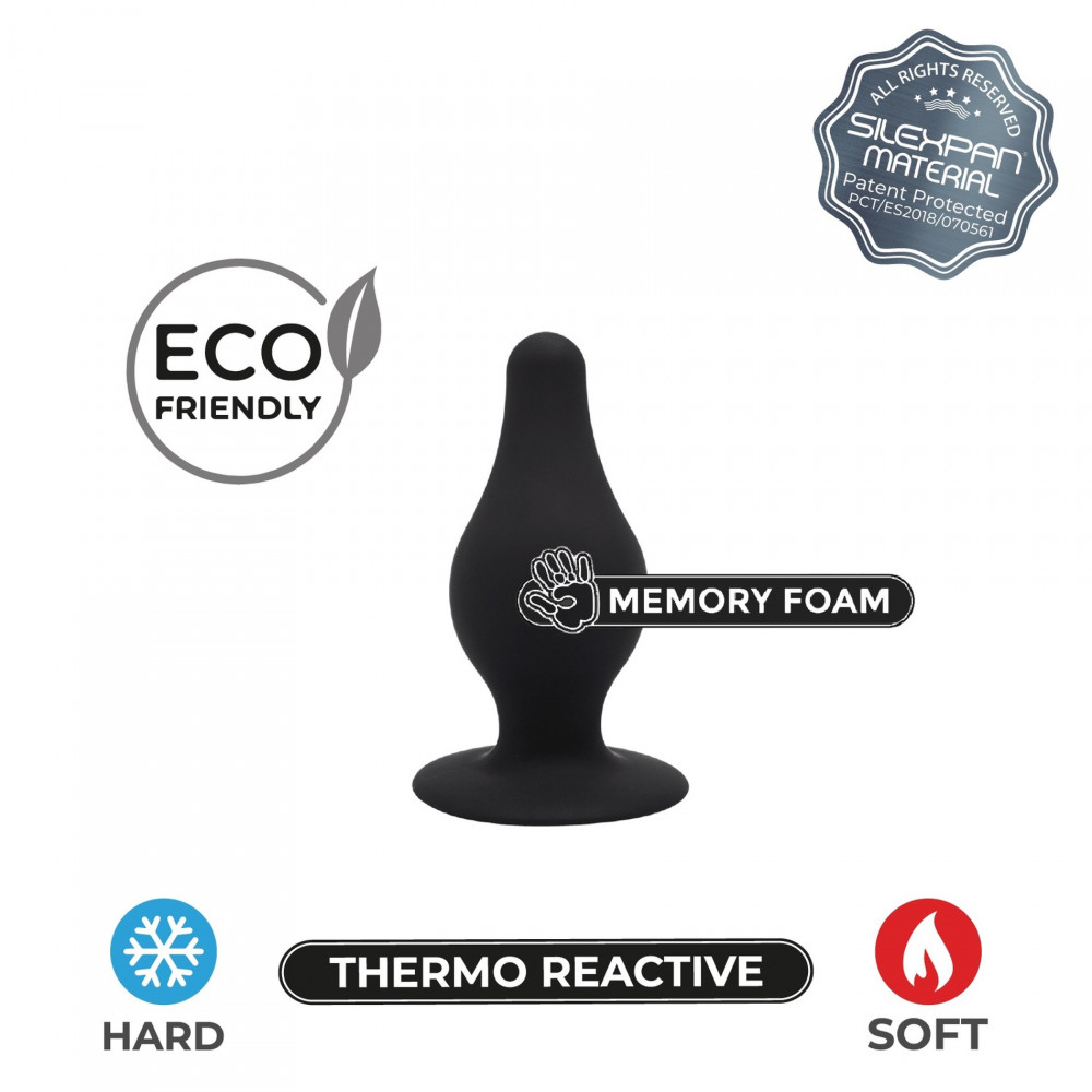 Секс игрушки - Анальная пробка двойной плотности SILEXD Thermo Reactive черная, Medium 4