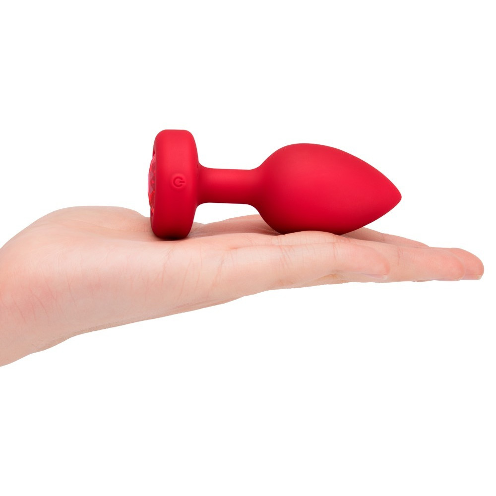 Секс игрушки - Анальная пробка с вибрацией и пультом управления B-Vibe Vibrating Heart Plug M/L Red 7