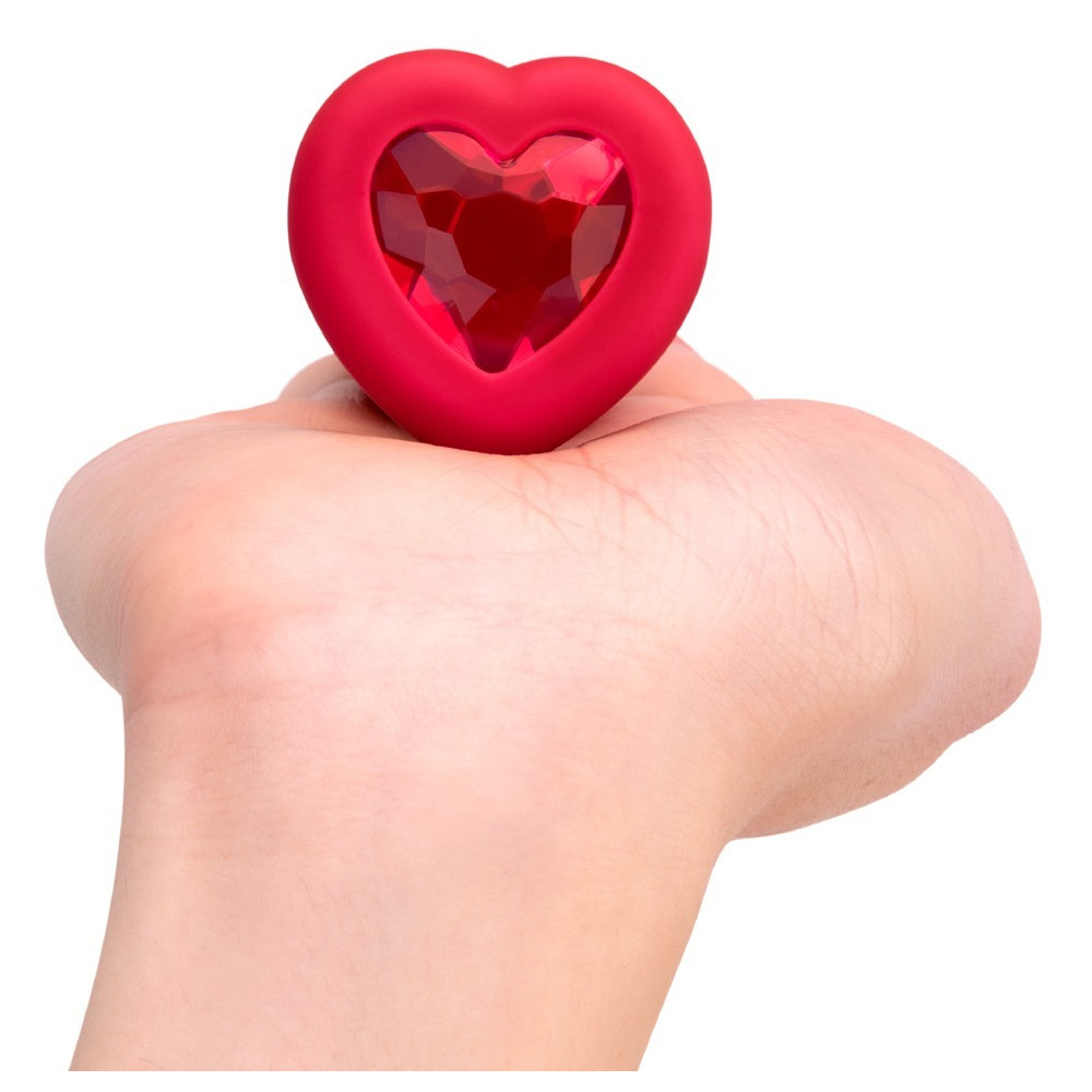 Секс игрушки - Анальная пробка с вибрацией и пультом управления B-Vibe Vibrating Heart Plug M/L Red 6