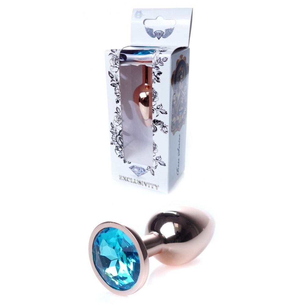 Анальные игрушки - Анальная пробка Boss Series - Jewellery Red Gold PLUG Light Blue S, BS6400113