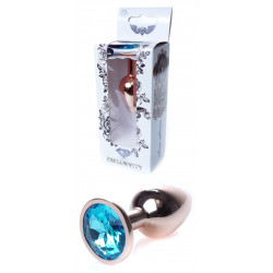 Анальная пробка Boss Series - Jewellery Red Gold PLUG Light Blue S, BS6400113