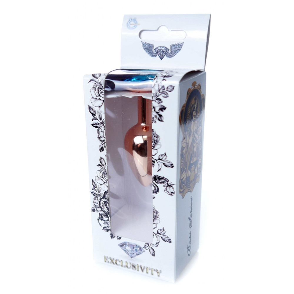 Анальные игрушки - Анальная пробка Boss Series - Jewellery Red Gold PLUG Light Blue S, BS6400113 2