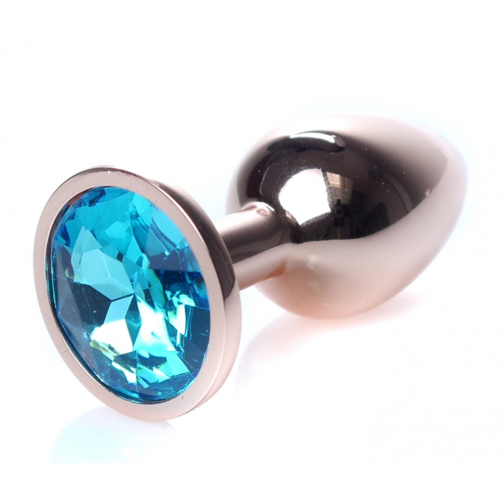 Анальные игрушки - Анальная пробка Boss Series - Jewellery Red Gold PLUG Light Blue S, BS6400113 6