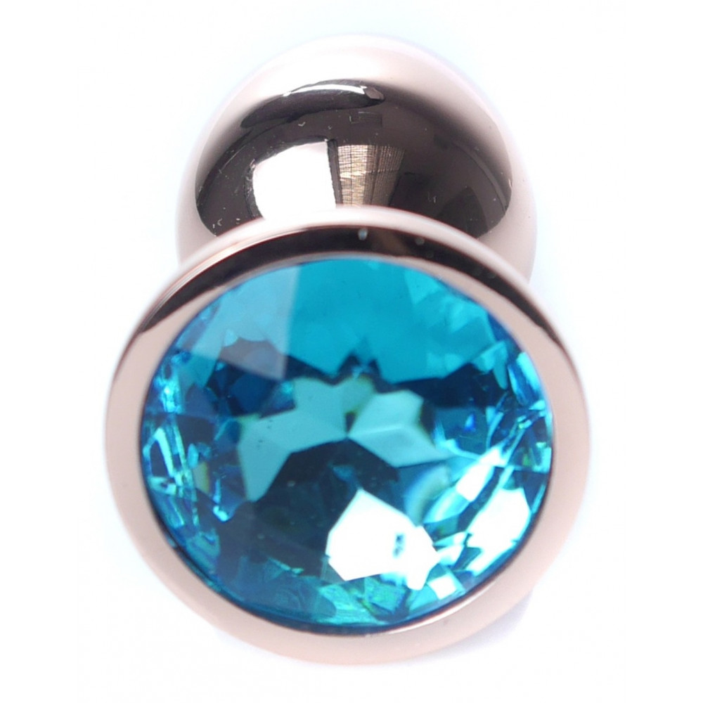 Анальные игрушки - Анальная пробка Boss Series - Jewellery Red Gold PLUG Light Blue S, BS6400113 7