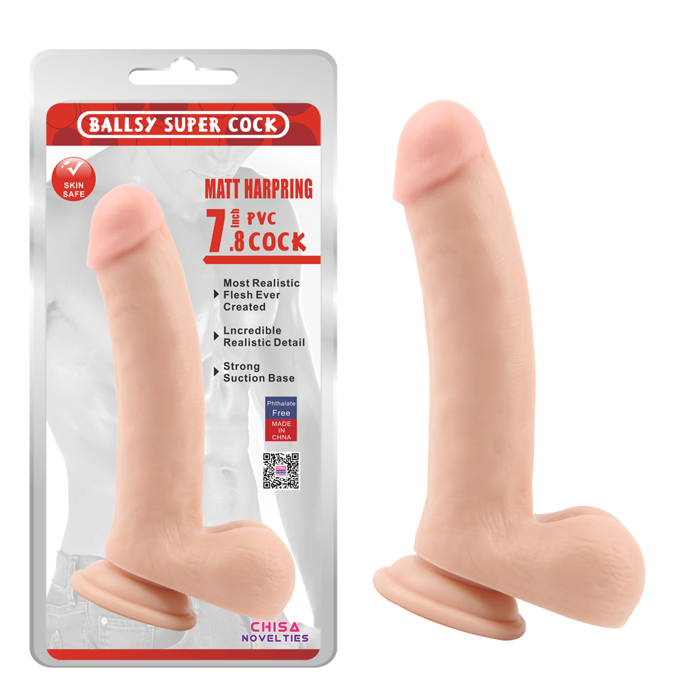Секс игрушки - Фаллоимитатор с яичками Chisе Ballsy Super Cock на присоске, бежевый