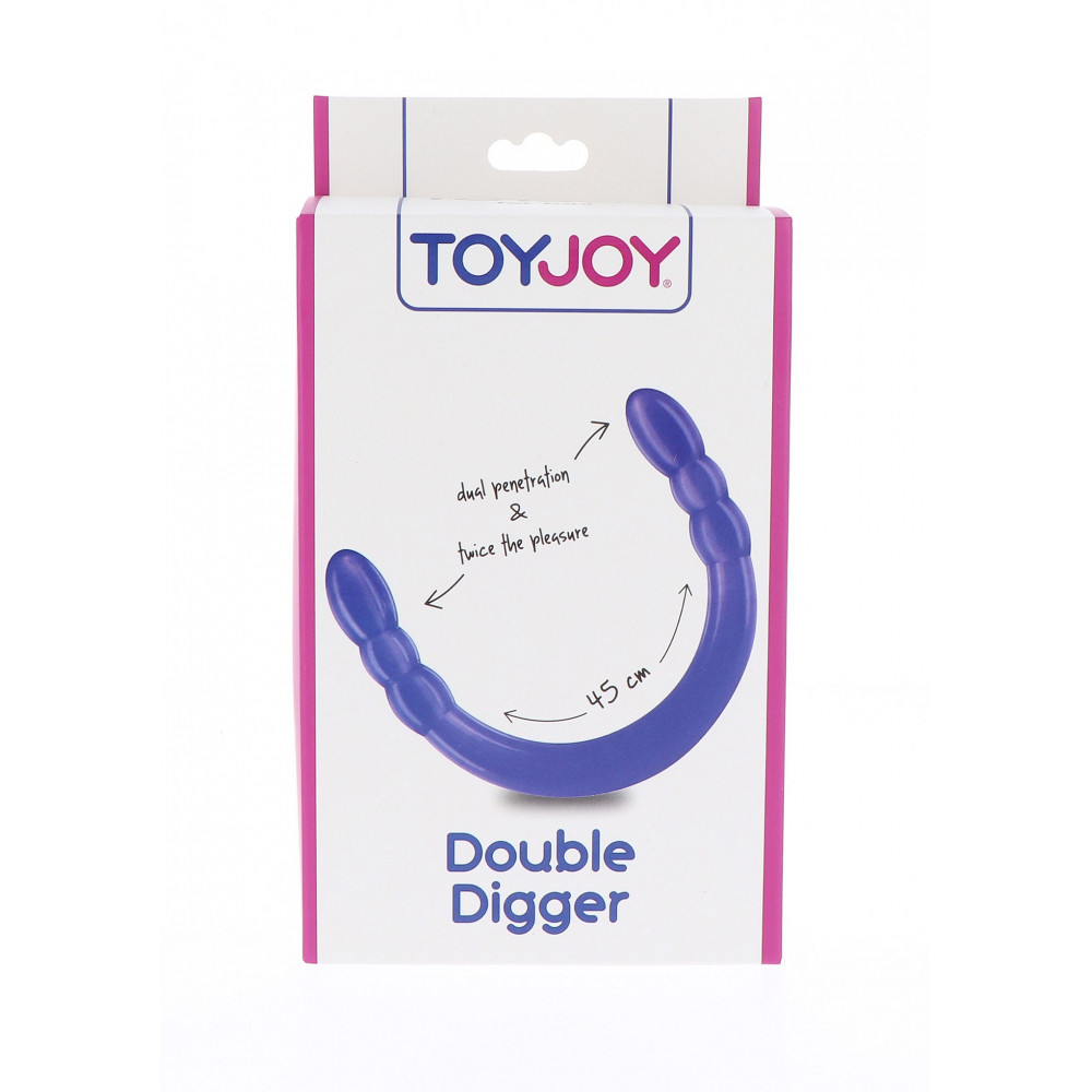 Секс игрушки - Фаллоимитатор двойной, нереалистичный TOY JOY фиолетовый, 45 х 3 см 1