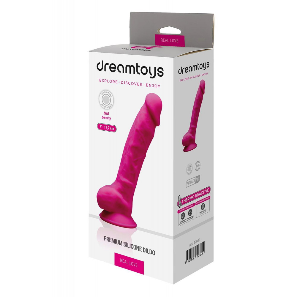 Секс игрушки - Фаллоимитатор реалистичный Dream Toys Real Love на присоске с яичками, розовый 4