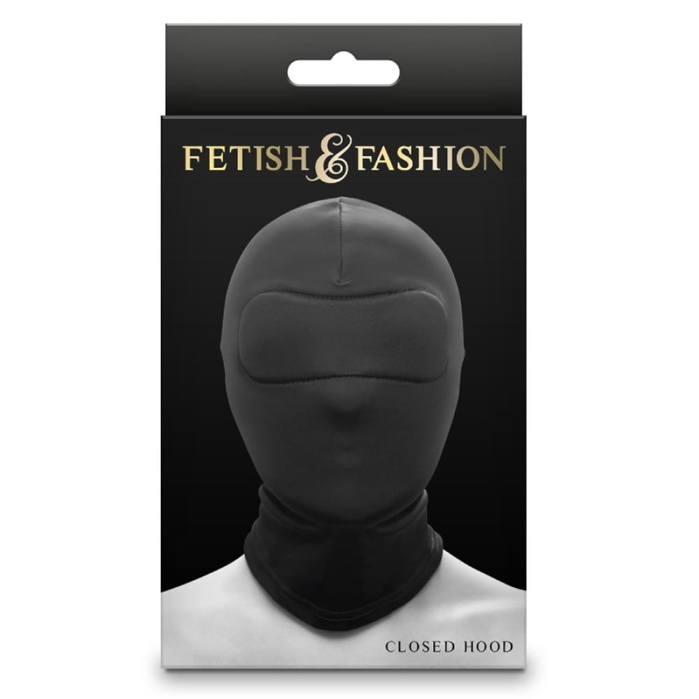 БДСМ игрушки - Капюшон на голову с накладкой на глаза NS Novelties Fetish & Fashion, черный 1