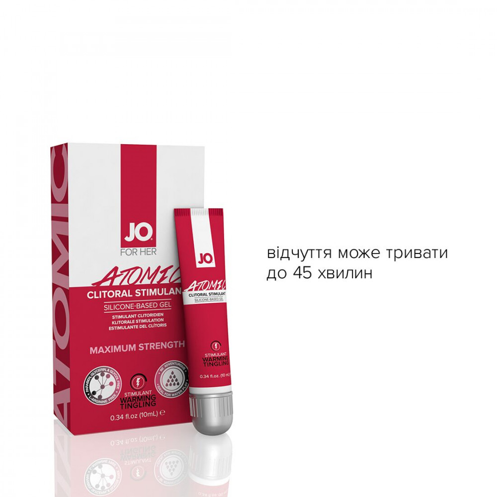 Женские возбудители - Возбуждающий гель для клитора System JO ATOMIC WARMING (10 мл) разогревающий 4