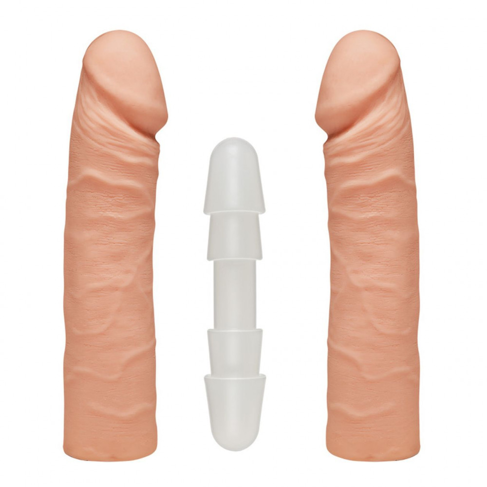 Двухсторонние фаллоимитаторы - Фаллоимитатор двойной Doc Johnson The D - Double D - 16 Inch - ULTRASKYN, диаметр 4,4см, Vack-U-Lock