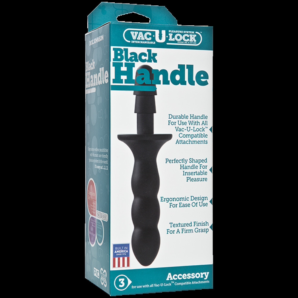  - Держатель-рукоять Doc Johnson с креплением Vac-U-Lock - Black Handle для игрушек 1