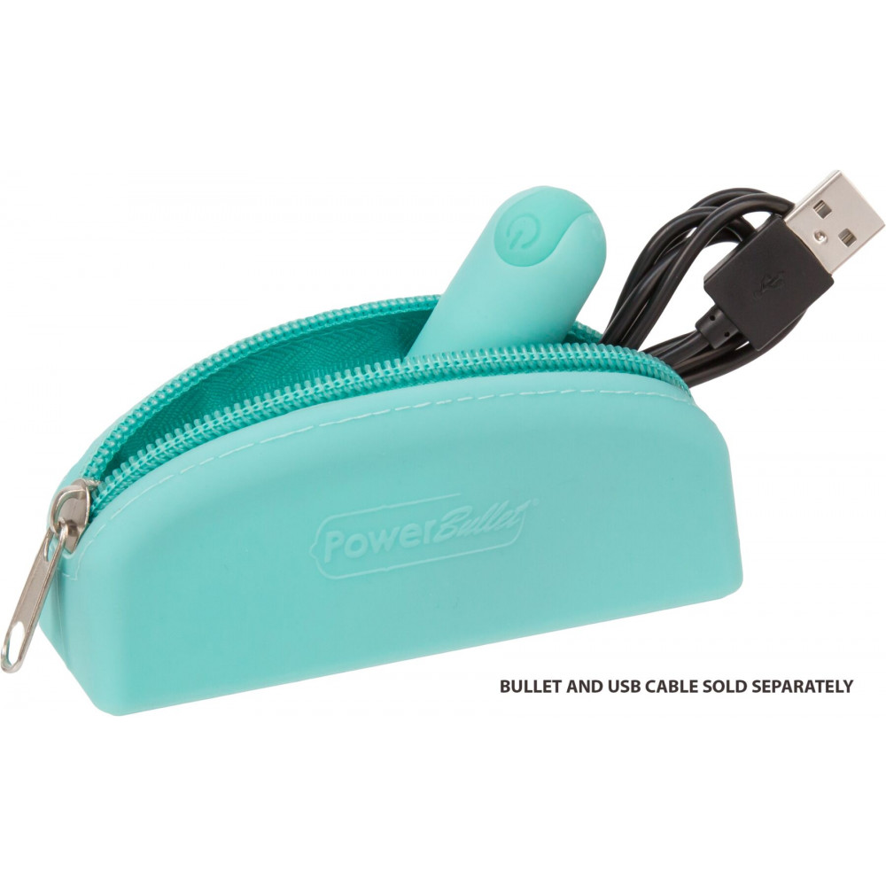  - Сумка для хранения секс-игрушек PowerBullet - Silicone Storage Zippered Bag Teal  1