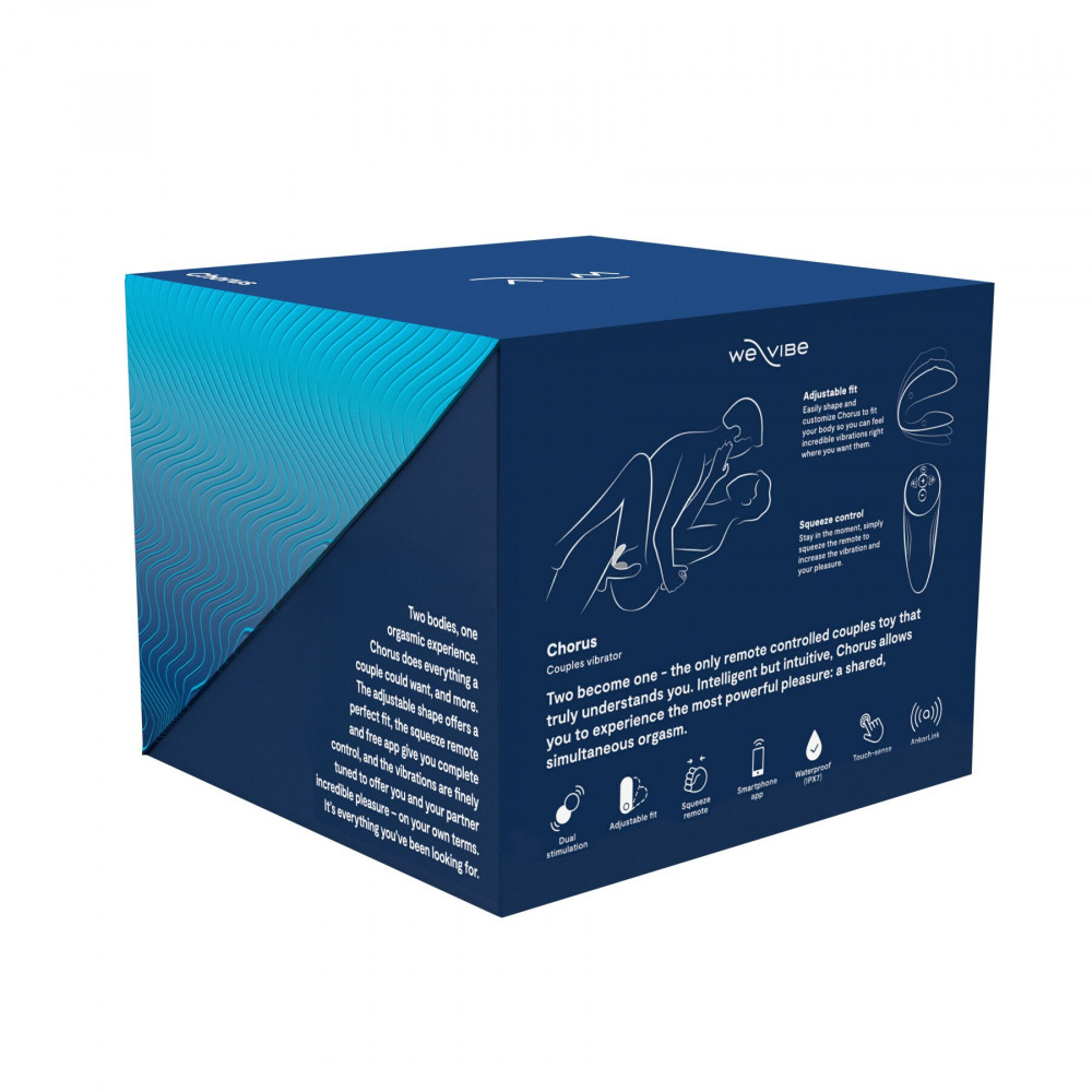 Вибраторы для пар - Смарт-вибратор для пар We-Vibe Chorus Cosmic Blue, сенсорное управление вибрациями сжатием пульта 1