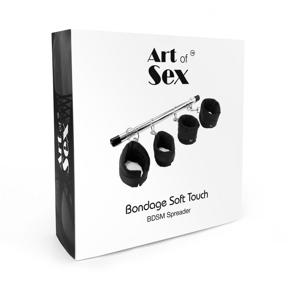 Наручники, веревки, бондажы, поножи - Колодка-распорка для рук и ног Art of Sex - Bondage  Soft Touch BDSM Spreader , цвет черный 1