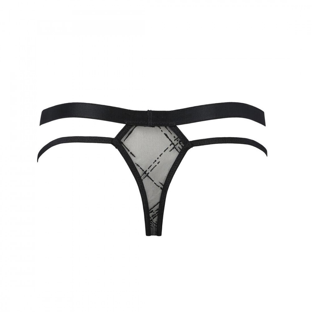 Стринги, трусы и шорты - Мужские прозрачные стринги Passion 029 Thong Collin S/M Black, сетка 1