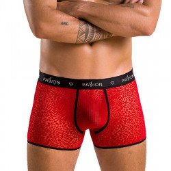 Мужские прозрачные боксеры Passion 046 Short Parker L/XL Red, сетка, под леопард