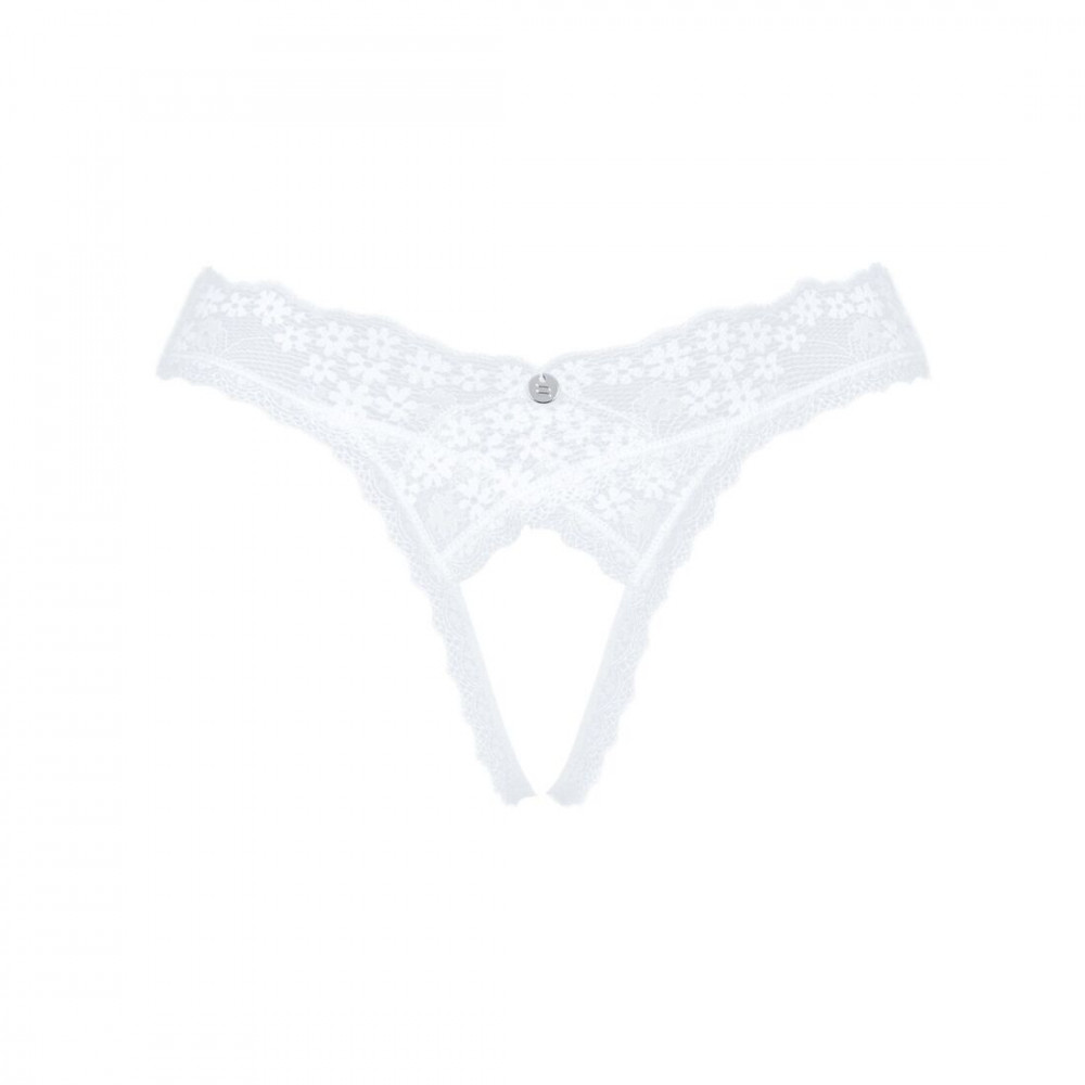 Сексуальные трусики - Кружевные танга Obsessive Heavenlly crotchless thong XS/S, с доступом 3