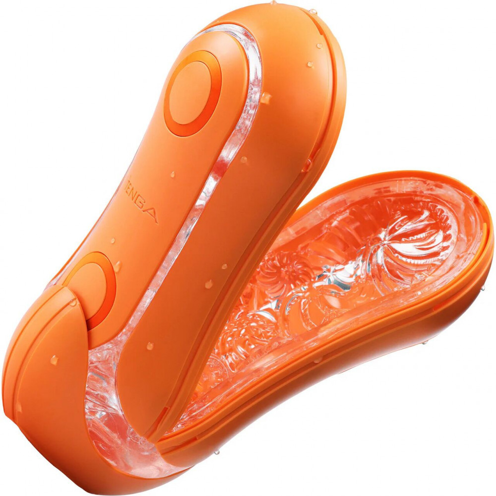 Другие мастурбаторы - Мастурбатор Tenga Flip Orb — Sunset Orange, с изменяемым сжатием, со стимулирующими шариками внутри 2