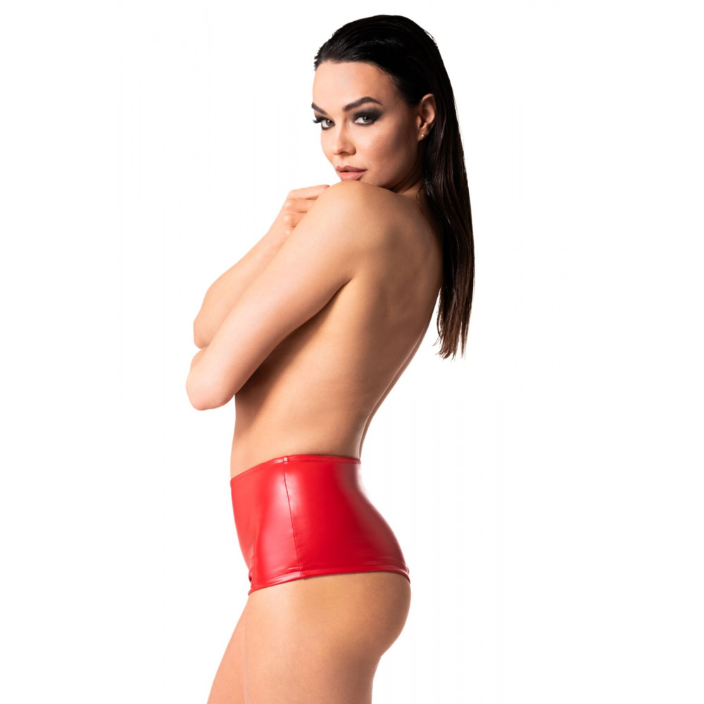 Женское эротическое белье - Шорты Noir Handmade F356 Red powerwetlook shorts - XXL 2