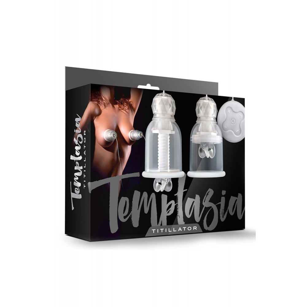 Секс игрушки - Вакуумные помпы для сосков Blush Temptasia Titilator с массажерами, прозрачные 7