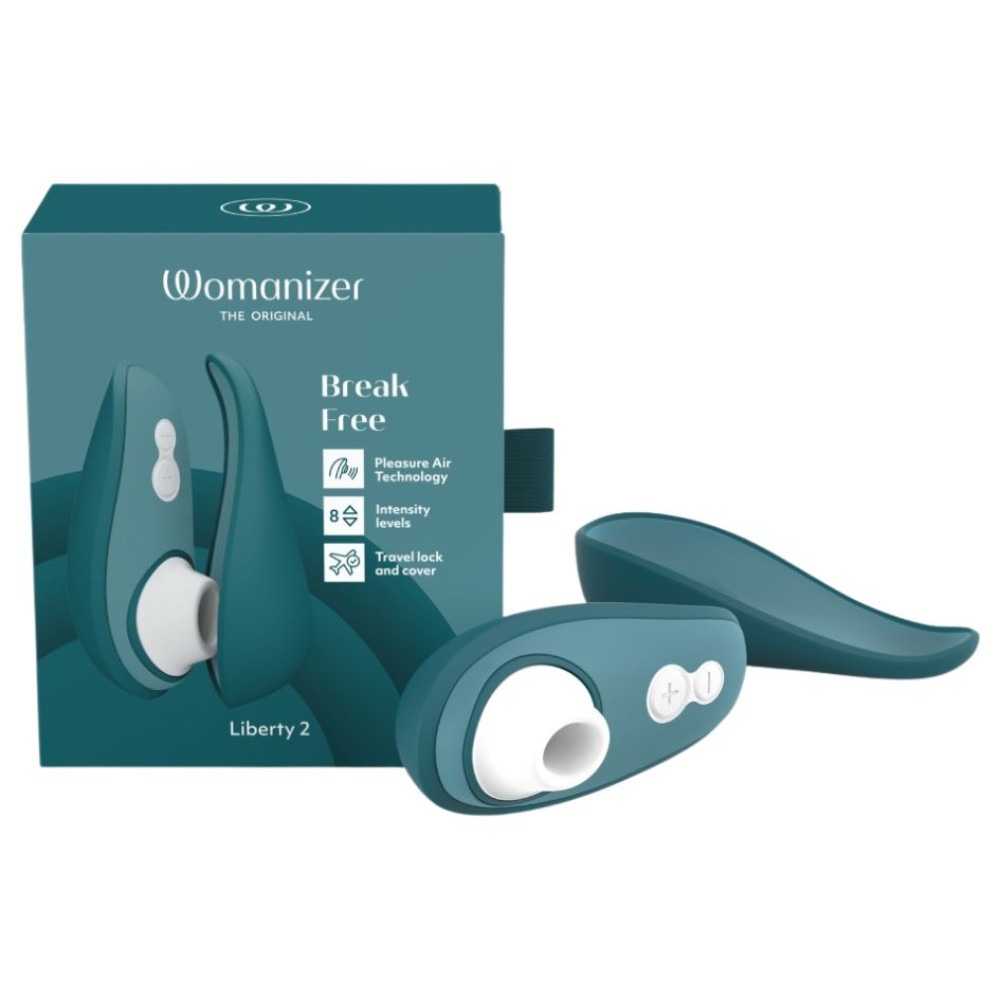 Секс игрушки - Вакуумный клиторальный стимулятор Womanizer Liberty 2 Dark Petrol, синий