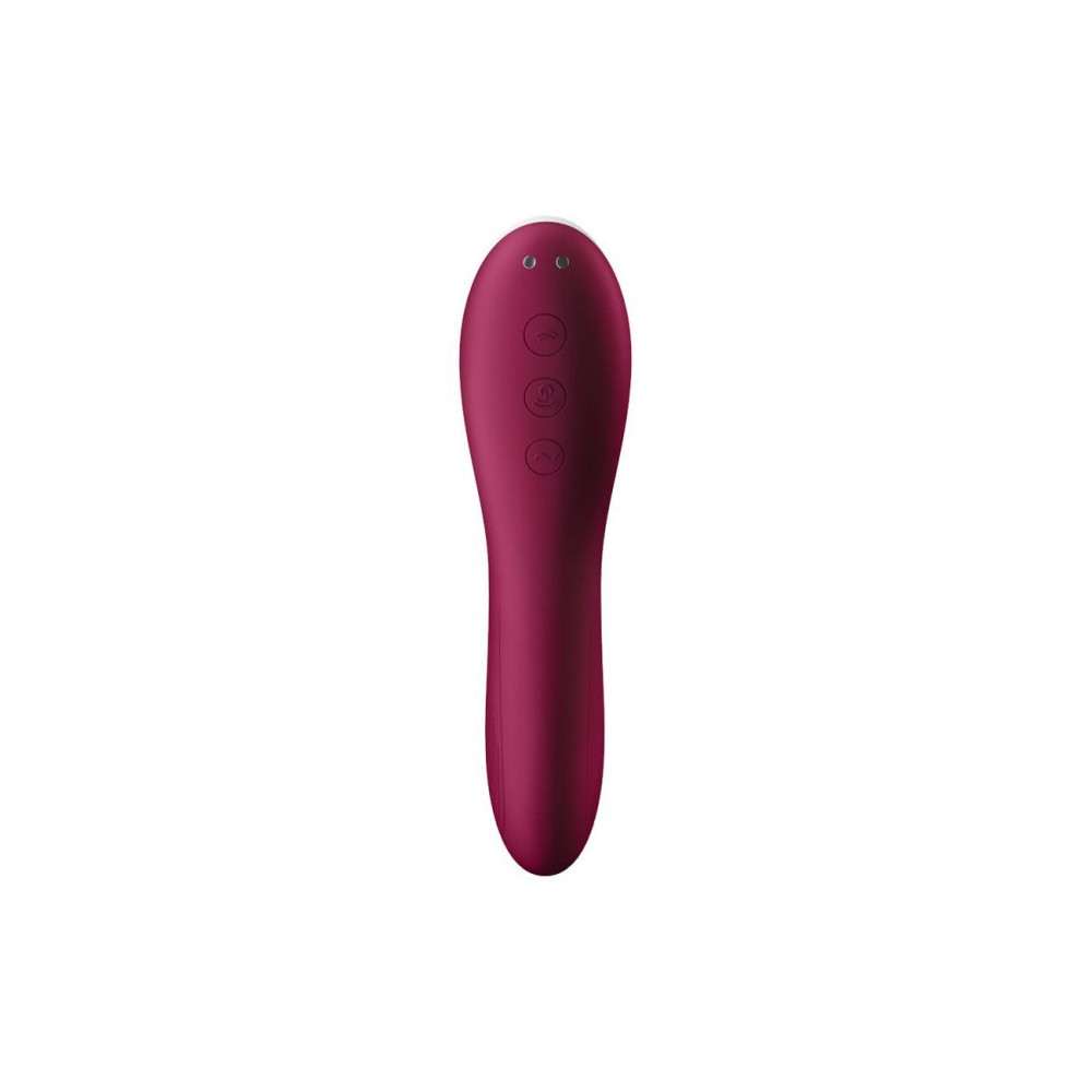 Вибраторы вакуумные - Вакуумный стимулятор с вибрацией Satisfyer Dual Crush Wine Red 2