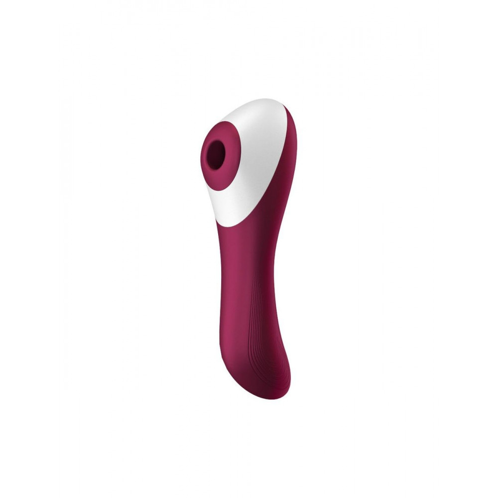 Вибраторы вакуумные - Вакуумный стимулятор с вибрацией Satisfyer Dual Crush Wine Red