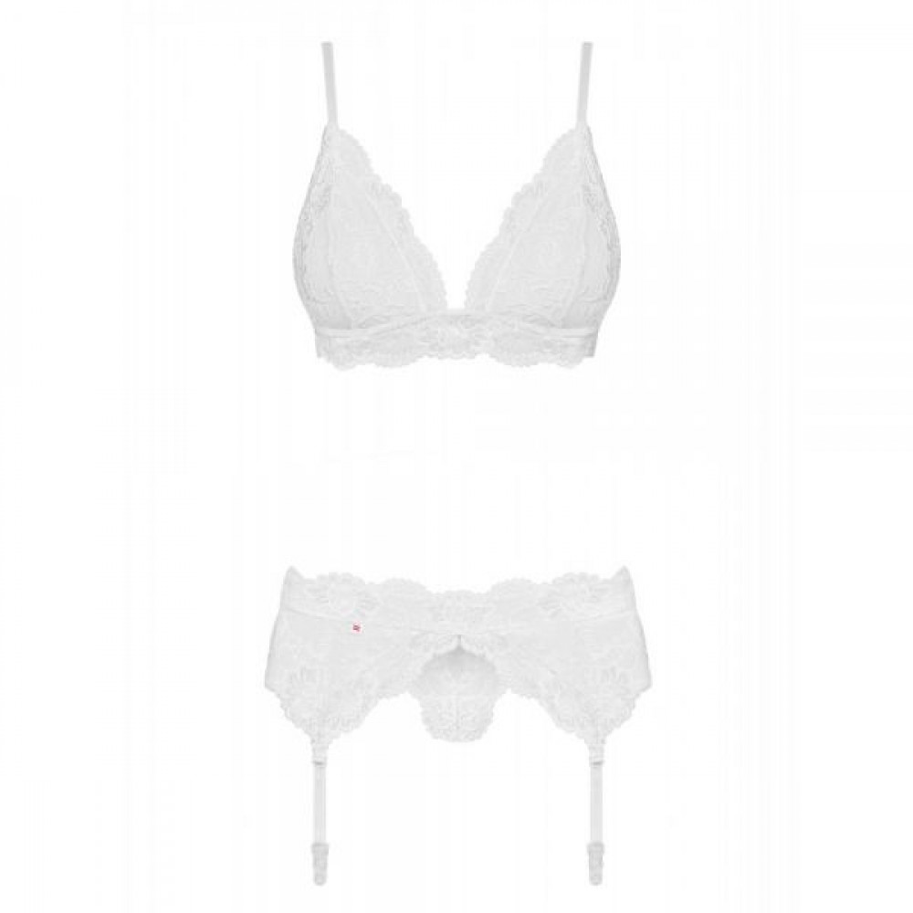Эротическое белье - Комплект Obsessive 810-SEG-2 3 pcs set white S/M 2