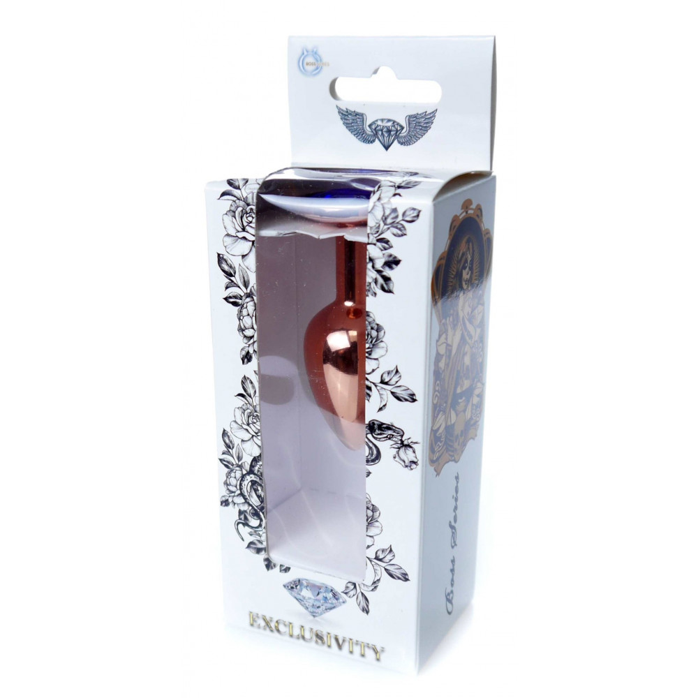 Анальные игрушки - Анальная пробка Boss Series - Jewellery Red Gold PLUG Dark Blue S, BS6400114 2