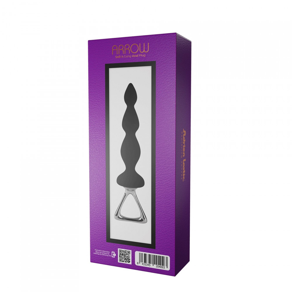 Секс игрушки - Анальный стимулятор-елочка Adrien Lastic Arrow с металлическим держателем, черный 4