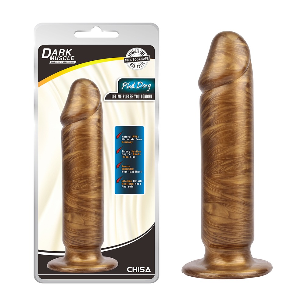 Секс игрушки - Фаллоимитатор реалистичный гигантский Chisa Dark Muscle на присоске, золотой