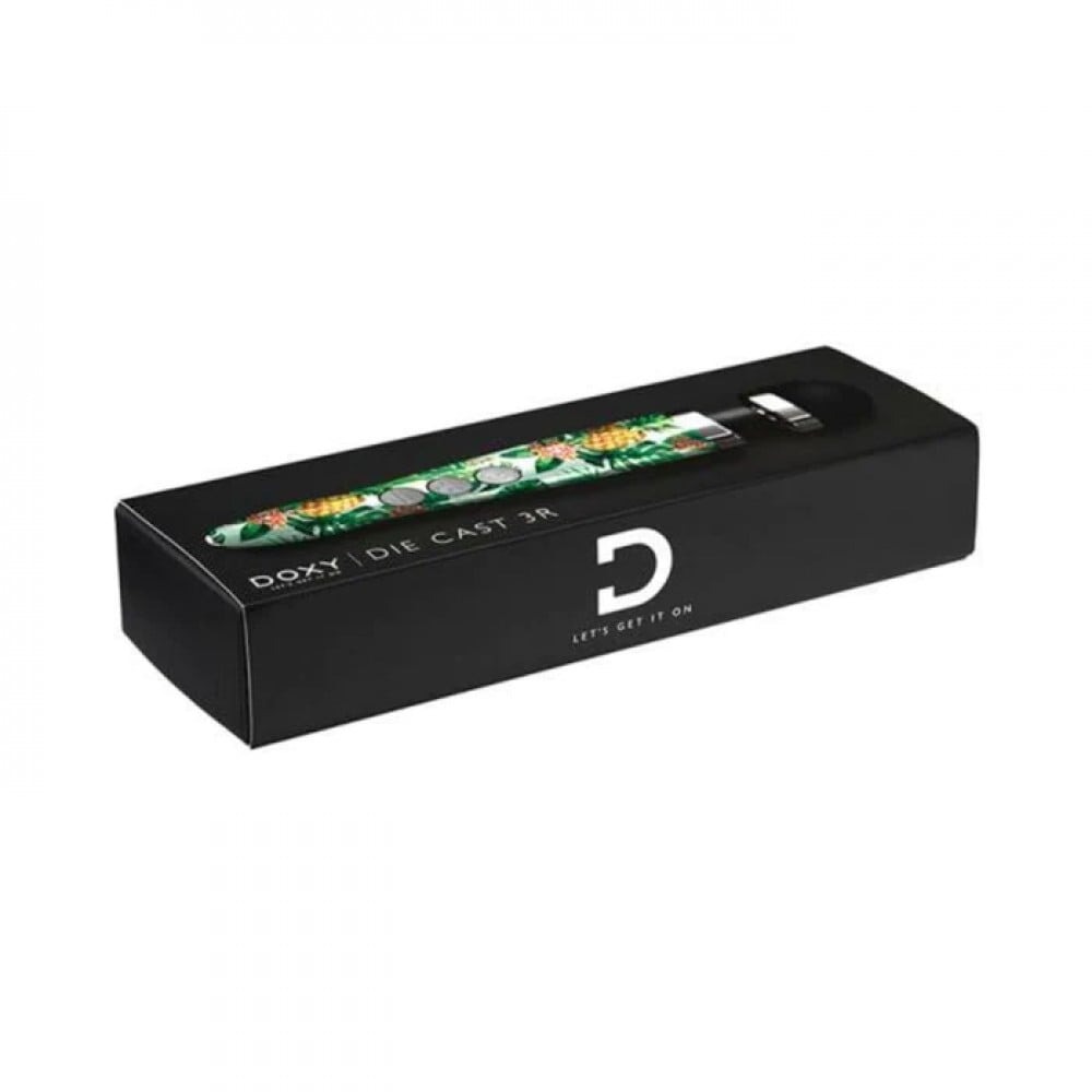 Секс игрушки - Массажер-микрофон Doxy Die Cast 3R Wand Vibrator Pineapple, с ананасами, зеленый 7