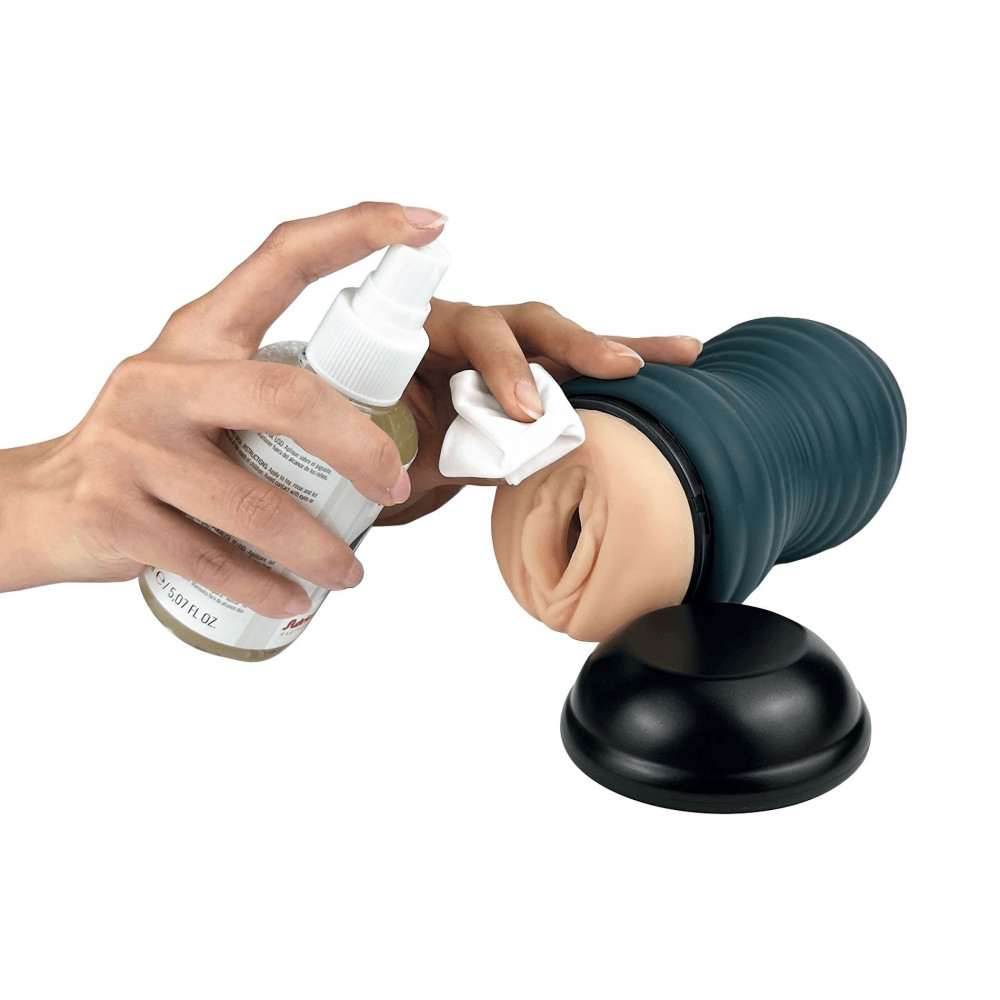Секс игрушки - Мастурбатор вагина из киберкожи Adrien Lastic Siltex Ultra, бежевый в серой колбе 11