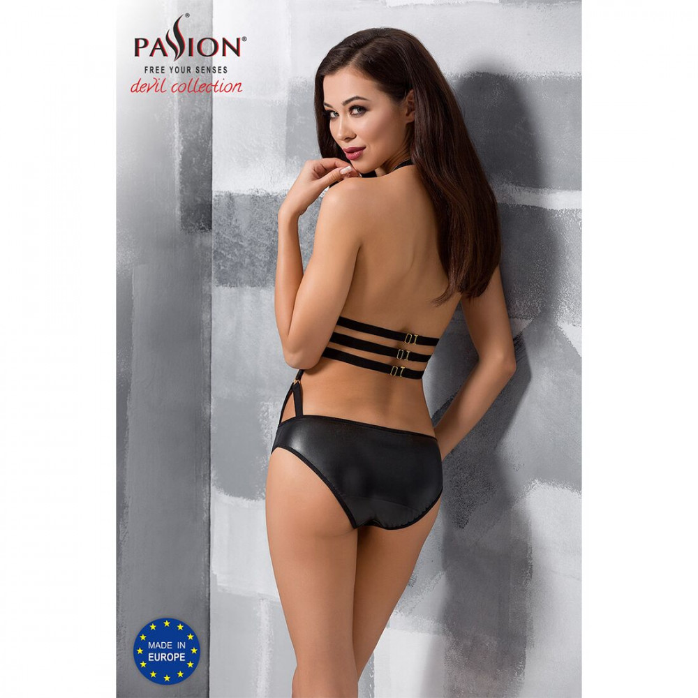 Женское эротическое белье - Сексуальное боди-монокини Passion LAMIS BODY XXL/XXXL black, стрепы, блестящая ламе 3