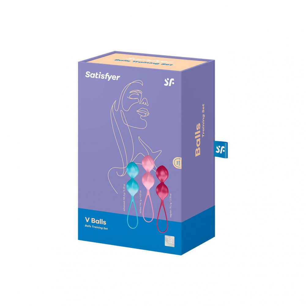 Вагинальные шарики - Вагинальные шарики Satisfyer V Balls (3 пары), диаметр 3,4см, масса 79-114-150г, монолитные 1