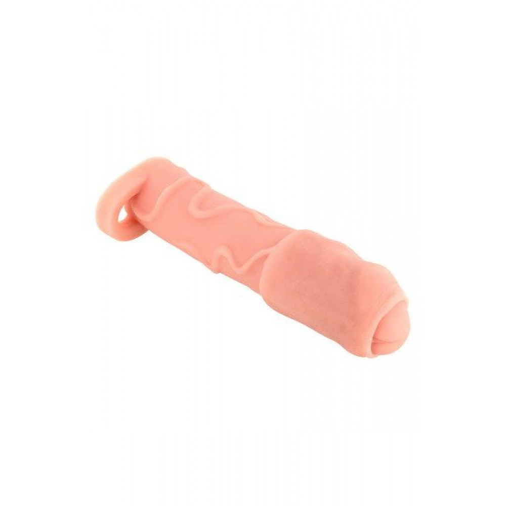 Насадки на член - Насадка на член Real Body - Real Extender DICKY с закрытой головкой и кольцом для мошонки 2