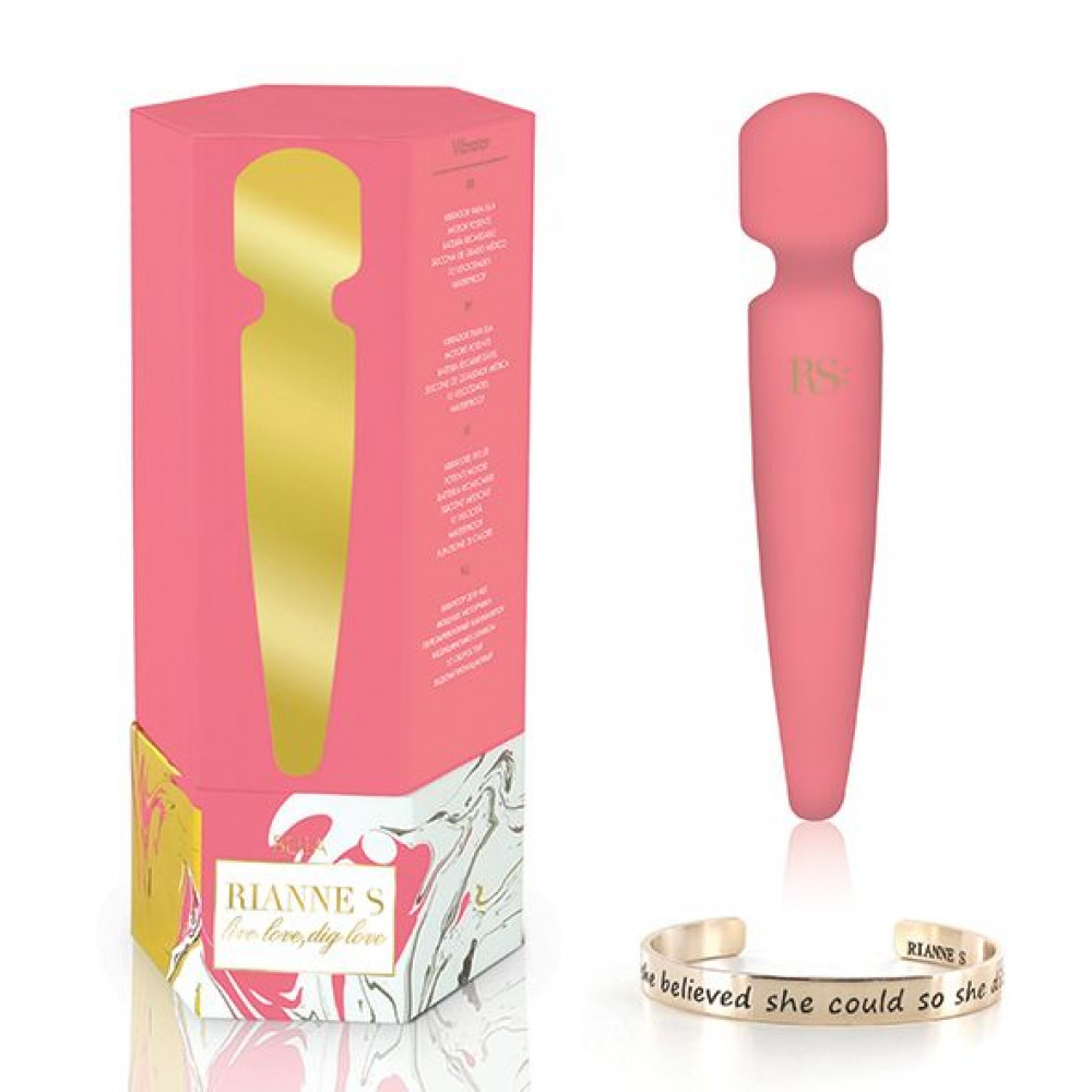 Вибромассажеры - Вибромассажер Rianne S: Bella Mini Wand Coral, 10 режимов работы, медицинский силикон 1