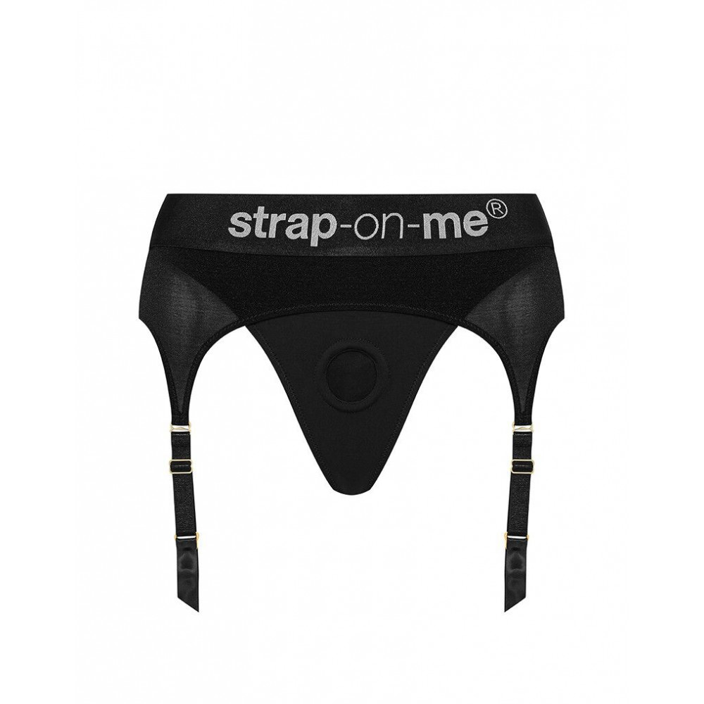 Трусики для страпонов - Трусы для страпона с подвязками для чулок Strap-On-Me REBEL HARNESS - XL 12