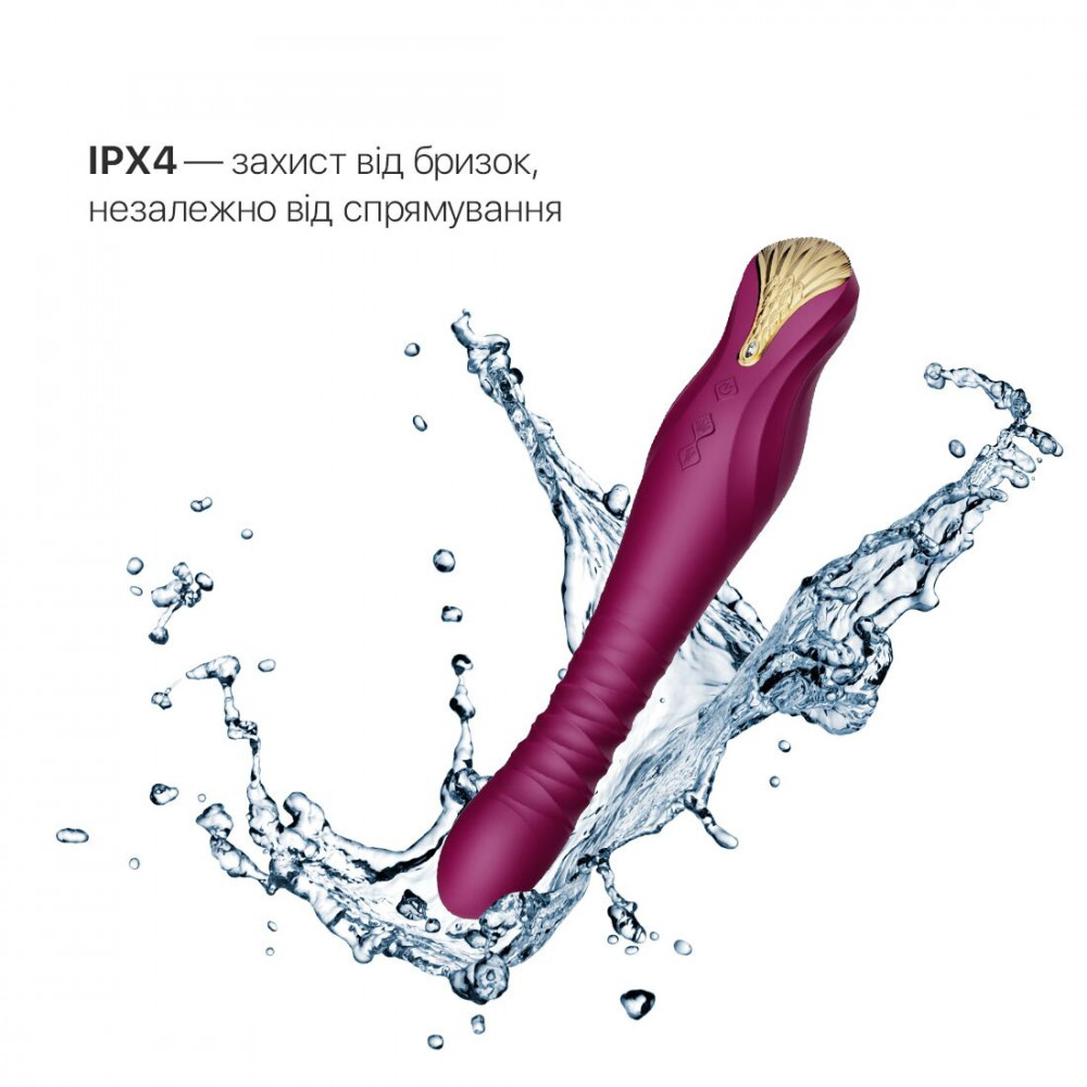 Вибраторы пульсаторы - Смартвибратор-пульсатор Zalo — King Velvet Purple, кристалл Swarovski 7