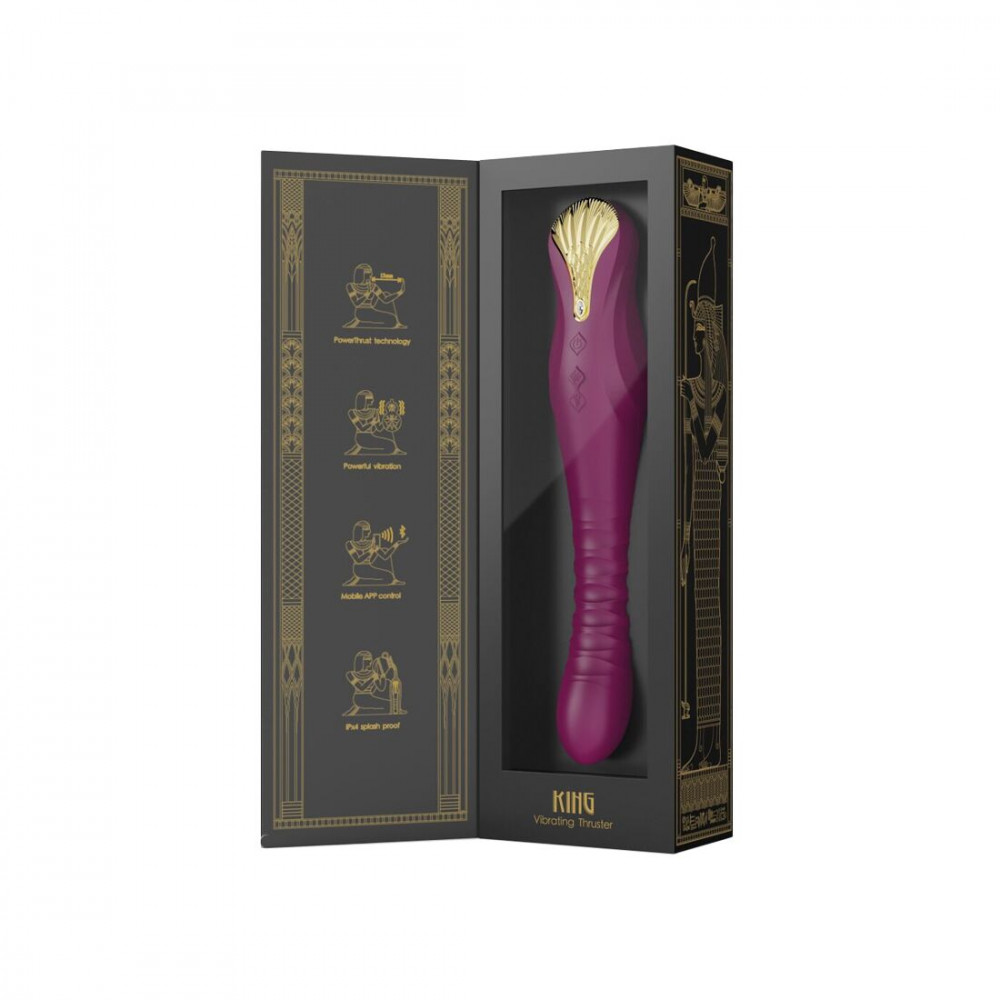 Вибраторы пульсаторы - Смартвибратор-пульсатор Zalo — King Velvet Purple, кристалл Swarovski 2