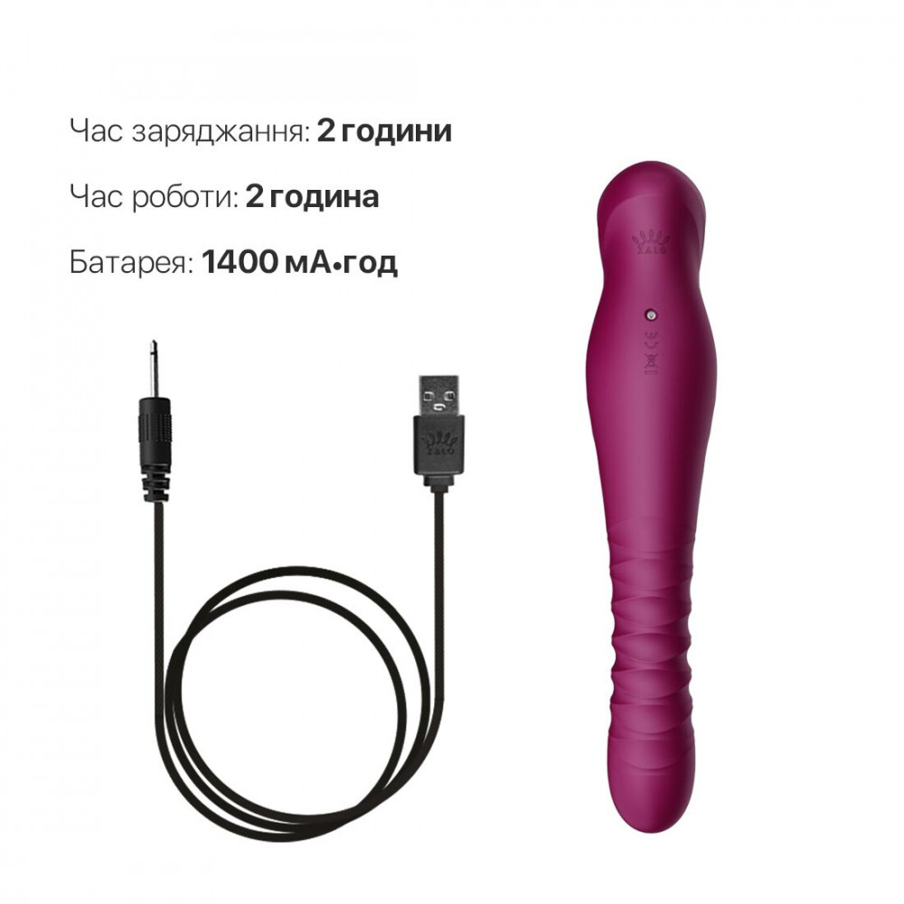 Вибраторы пульсаторы - Смартвибратор-пульсатор Zalo — King Velvet Purple, кристалл Swarovski 6