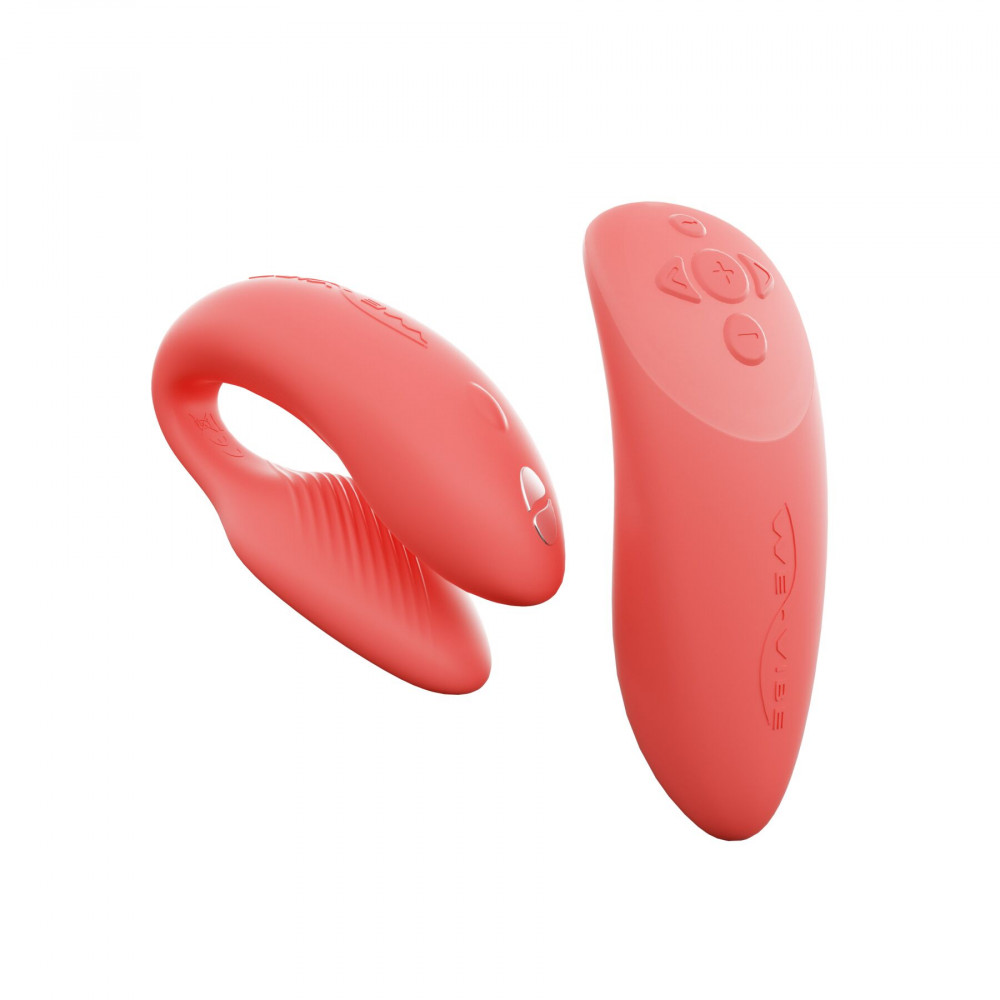 Вибраторы для пар - Смарт-вибратор для пар We-Vibe Chorus Crave Coral, сенсорное управление вибрациями сжатием пульта 9
